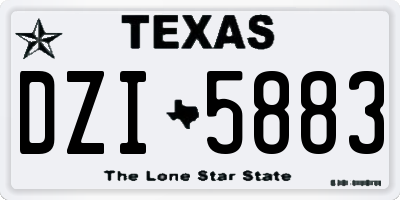 TX license plate DZI5883