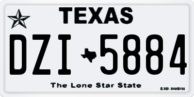 TX license plate DZI5884
