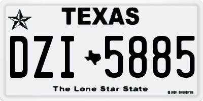 TX license plate DZI5885