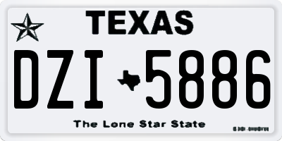 TX license plate DZI5886