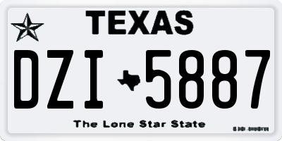 TX license plate DZI5887