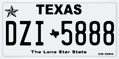 TX license plate DZI5888