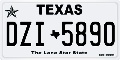 TX license plate DZI5890