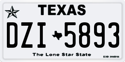 TX license plate DZI5893