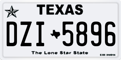 TX license plate DZI5896