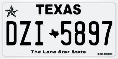 TX license plate DZI5897