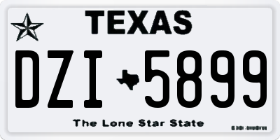 TX license plate DZI5899