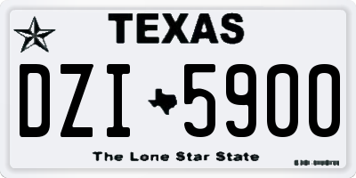 TX license plate DZI5900