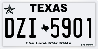 TX license plate DZI5901