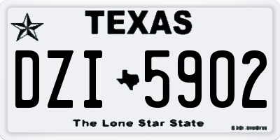 TX license plate DZI5902