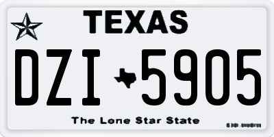 TX license plate DZI5905