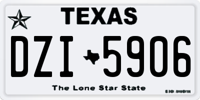 TX license plate DZI5906