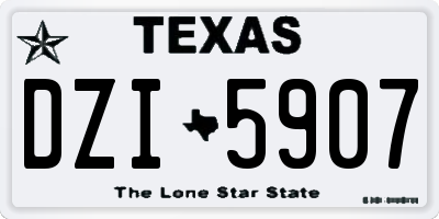 TX license plate DZI5907