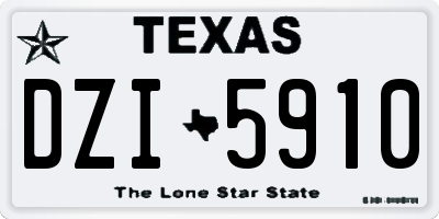 TX license plate DZI5910