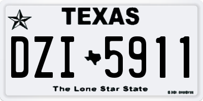 TX license plate DZI5911