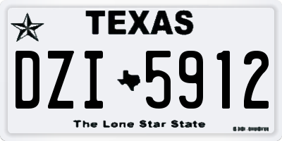 TX license plate DZI5912
