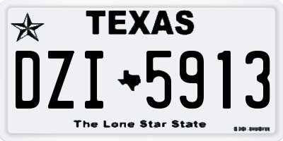 TX license plate DZI5913