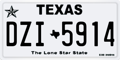 TX license plate DZI5914