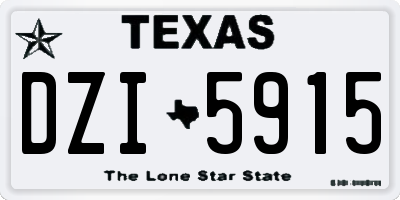 TX license plate DZI5915