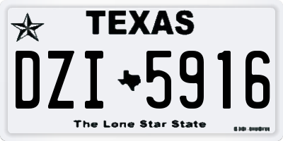 TX license plate DZI5916