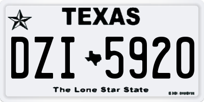 TX license plate DZI5920