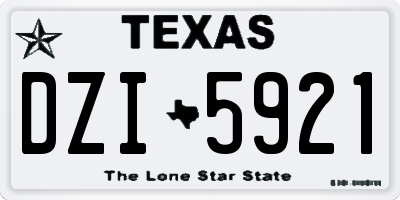TX license plate DZI5921