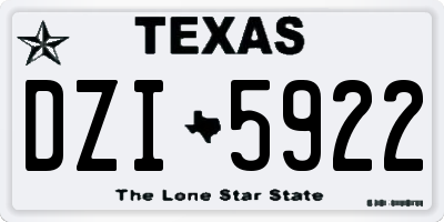 TX license plate DZI5922
