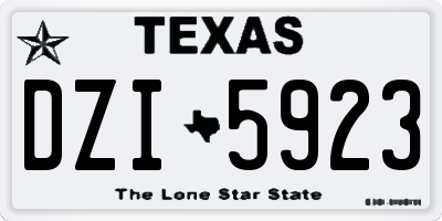 TX license plate DZI5923