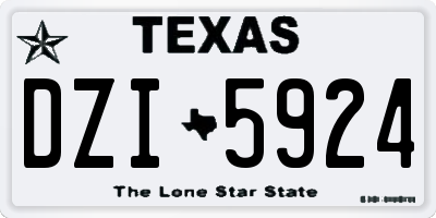 TX license plate DZI5924