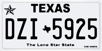 TX license plate DZI5925