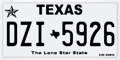 TX license plate DZI5926