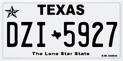 TX license plate DZI5927