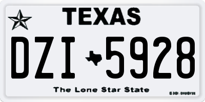 TX license plate DZI5928