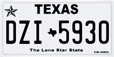 TX license plate DZI5930