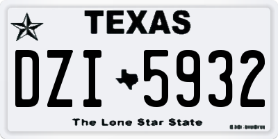 TX license plate DZI5932