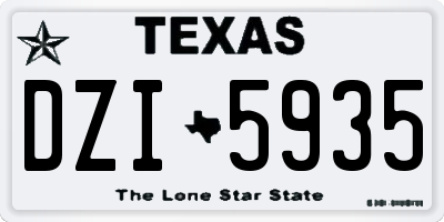 TX license plate DZI5935