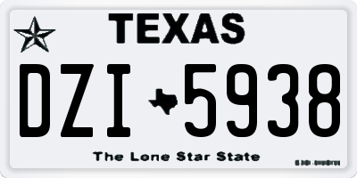 TX license plate DZI5938