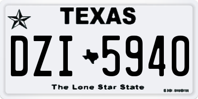 TX license plate DZI5940