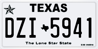 TX license plate DZI5941