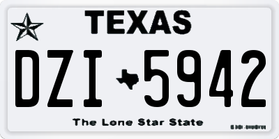 TX license plate DZI5942