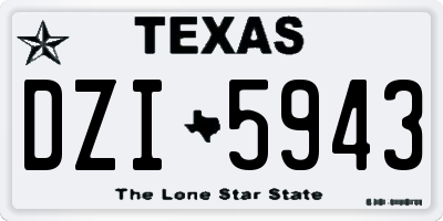 TX license plate DZI5943