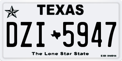 TX license plate DZI5947