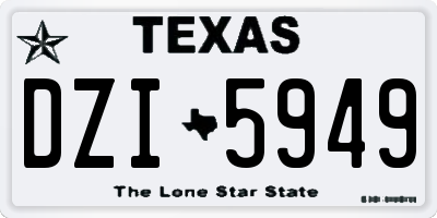 TX license plate DZI5949