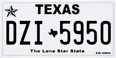 TX license plate DZI5950