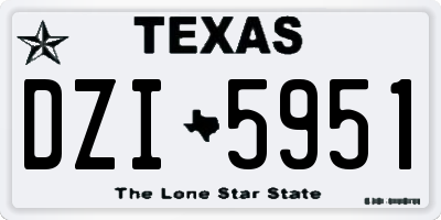 TX license plate DZI5951