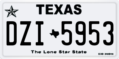 TX license plate DZI5953