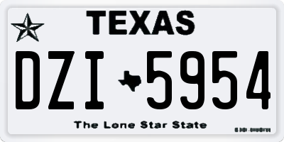 TX license plate DZI5954