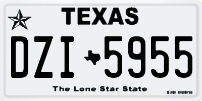 TX license plate DZI5955