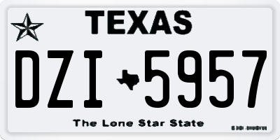 TX license plate DZI5957