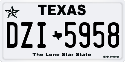 TX license plate DZI5958